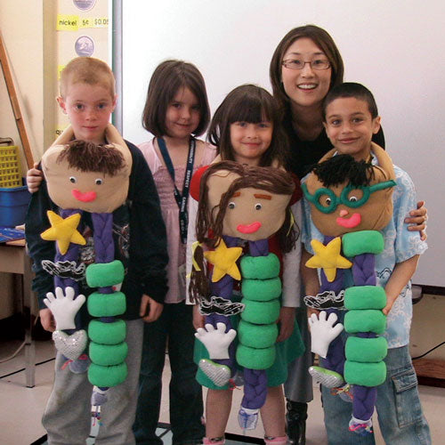 Teacher and Students with Braidy