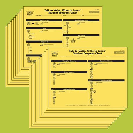 Talk to Write, Write to Learn™ Student Progress Charts (20-pack)